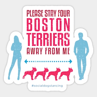 Boston Terrier Social Distancing Guide Sticker